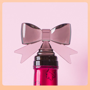 Tapón de vino de silicona con lazo de corazón para niña, tapón de vino tinto con diseño elegante - Product Image 3