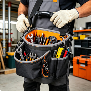 Sac de transport professionnel en toile pour outils, résistant à l'eau, avec fond entièrement moulé, en toile robuste - Product Image 3