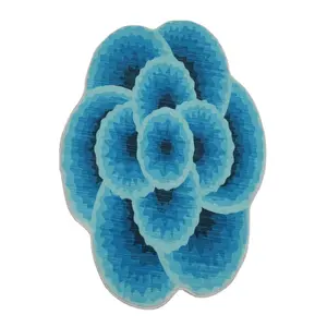 machine washable custom shaped 3D flower printing bedside rug