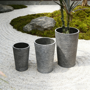 Grands bacs à plantes ronds et hauts pour jardin, grands pots à fleurs en plastique - Product Image 2