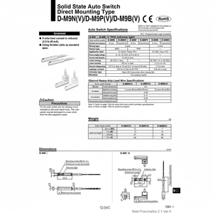 Interruptor automático SMC Pneumatics, producto de alto rendimiento en la categoría, el que se puede ver a continuación. - Product Image 1