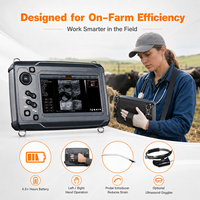 Échographe vétérinaire portable pour le diagnostic de la gestation des bovins et des chevaux avec écran tactile et sonde rectale