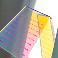 VEYES Nouvelle Arrivée Grande Palette en Verre Rose en Forme de Cœur avec Aimant pour Extensions de Cils en Vison et Soie