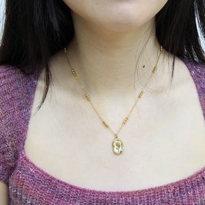 Collier minimaliste plaqué or 18 carats en gros, bijoux en acier inoxydable, pendentif étoile zircon coquillage pour femme - Product Image 4