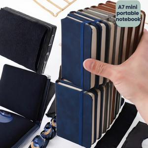 Customized Logo A7 Mini Planner Waterproof <b>Leather</b> Hardcover Notebook Portable Spiral Binding Printed 100 Sheets Thick Paper - Product Image 3