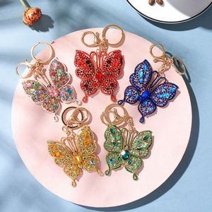 Porte-clés papillon en cristal et strass pour femmes et filles, porte-clés mignon en forme d'animal, cadeau de voiture, porte-clés papillon en métal - Product Image 4