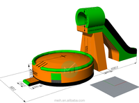 Nouvelle conception de jeu de sports extrêmes gonflable, plateforme de saut en libre style, sac à air, 19,5x8x8,5m, capacité de 10 personnes, matériau PVC