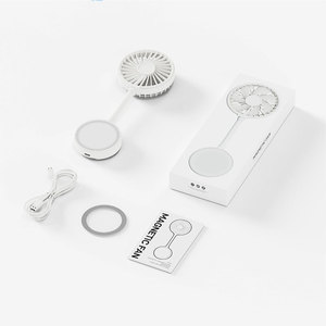 <b>Mini</b> Portable Fan With Magnetic Base Rechargeable USB Cooling Device For Phone <b>Laptop</b> Hands Free Use White - Product Image 3