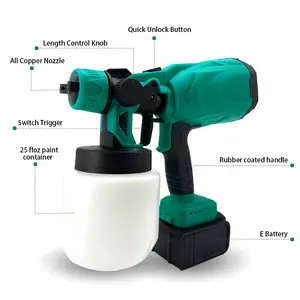 Cordless Sơn Sprayer Gun Nước Chuyên Nghiệp Vườn Nhà Kết Cấu Sơn Tường Trần 20V Pin Airless Spray Gun