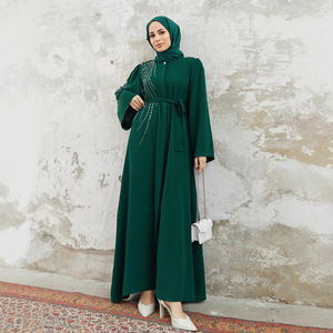 2210 # <span class=keywords><strong>Djellaba</strong></span> femmes robe musulmane turquie dubaï industrie lourde perles strass Abaya - Product Image 3