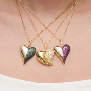 Pearlescent Heart Charms Gold Plated Bezel Setting For Necklace Bracelet Earrings Unisex Everyday Wear - Product Image 2