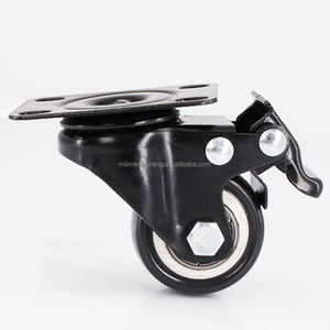 Accesorios de caja de vuelo personalizados ruedas de esquina vintage negras freno doble rodamiento de acero ruedas de PVC Carro de 2 pulgadas - Product Image 3