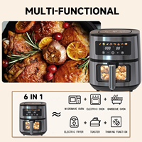 BSCI CB CE LVD EMC 5.5L grand écran tactile LCD numérique fenêtre de cuisson visuelle 1700W friteuse à Air intelligente panier intérieur détachable