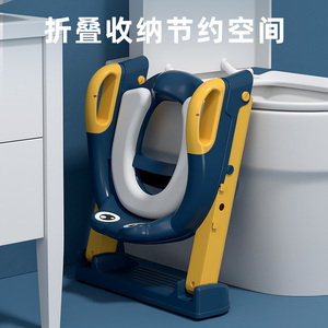 작은 개구리 사다리와 손잡이가있는 어린이 접이식 화장실 아기 화장실 조절식 계단 화장실 c - Product Image 4
