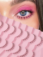 Faux cils en gros faits à la main en cheveux synthétiques, auto-adhésifs, pré-collés, réutilisables, 3D, doux, en éventail, cruelty-free