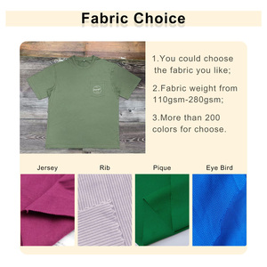T-shirts vierges de haute qualité pour hommes avec poche T-shirt uni à col rond en couleur unie 100% coton à manches courtes avec logo imprimé - Product Image 3