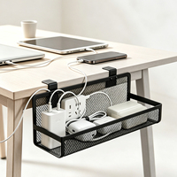 Organisateur de câbles sous le bureau DaS sans perçage, fixation par pince sur grille métallique, support de câbles pour bureau