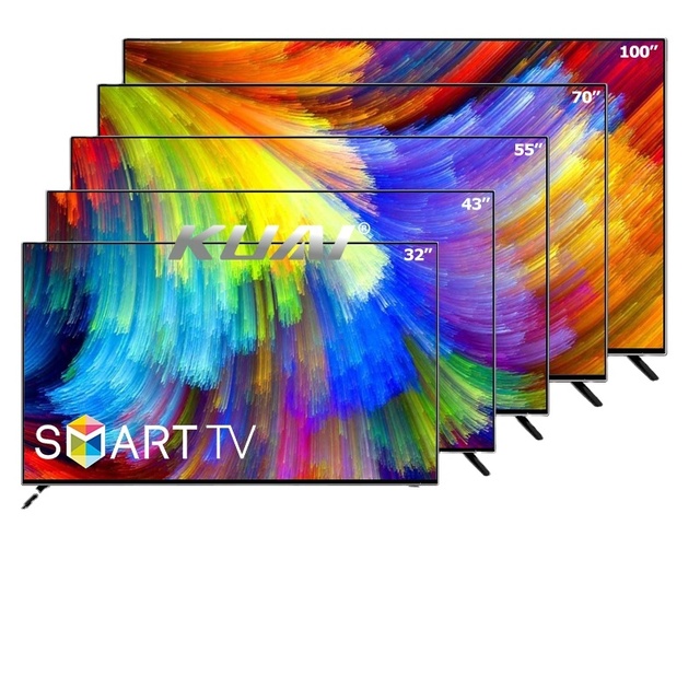 Factory Wholesale TVs LED LCD Flat Panel Television OEM 24-100inch HD FHD 2K 4K Android TV Smart 32 Pouces Smart