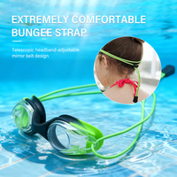 Lunettes de natation enfant XF004 en silicone souple sans odeur désagréable, pont nasal intégré, logo OEM sur le sangle