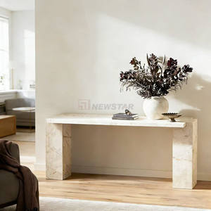 Consolle <span class=keywords><strong>Romano</strong></span> in Marmo Desert Taupe, Tavolo d'Ingresso Moderno di Lusso con Piano in Pietra Naturale - Product Image 6