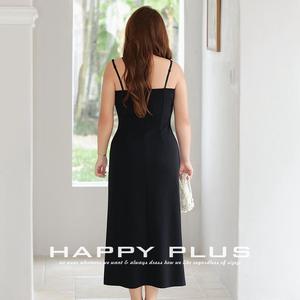 เดรสสายเดี่ยวทรงเข้ารูป คอวี ผ่าข้าง จับจีบ เอวเข้ารูป สีพื้น ไซส์ใหญ่ รุ่น N9235 - Product Image 5