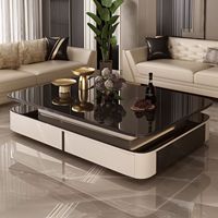 Table basse portable, table à thé au design moderne pour salon, meuble de divertissement avec rangement montable