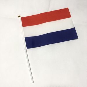 100% из полиэстера, рекламные, на заказ, грузинские, Нидерландские мини-стики, флаг, ручной развевающиеся флаги, все страны - Product Image 1