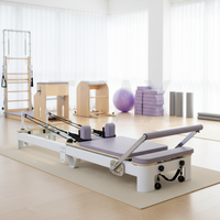Reformer Pilates en aluminium anodisé pliable à domicile, Reformer Pilates en cuir véritable, lit de Pilates pliable, équipement de Pilates