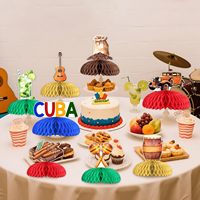 8 Piezas de Centros de Mesa de Panal de Abeja de Cuba, Decoraciones para Mesa de Noche de Habana, para Fiestas de Cumpleaños de Niños y Niñas, Baby Shower