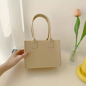Mini Solid <strong>Color</strong> Custom Logo Eco Friendly Square Small Felt Tote <strong>Bag</strong> for Women Work and Grocery Shopping - Product Image 4