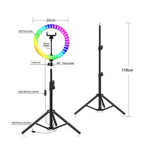 10 pulgadas RGB luz Usb belleza Video <span class=keywords><strong>estudio</strong></span> foto círculo lámpara regulable Selfie Led anillo luz con trípode flash LED fotografía - Product Image 3