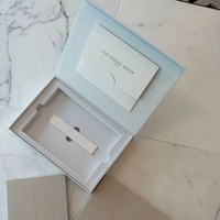Boîtes en papier d'emballage de cahier couleur avec logo personnalisé de luxe Enveloppe à couvercle magnétique Insert en mousse EVA blanche Cadeau de luxe blanc pailleté