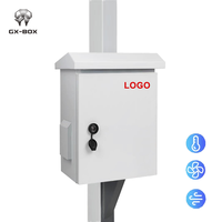 Boîtier de distribution électrique extérieur étanche IP65 ventilé en acier avec thermostat