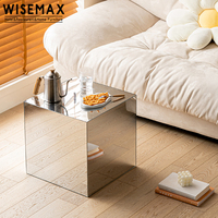 Wisemax – meuble en acrylique, cube à la mode, petite table d'appoint, miroir carré, table basse créative, vente en gros