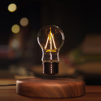 Lampe de table en bois à lévitation magnétique flottante avec ampoule, chargeur sans fil inductif créatif nordique, commande tactile, pour chambre à coucher