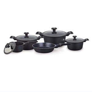 Juego de ollas y sartenes antiadherentes UCC LIFE con revestimiento de granito, 9 piezas, con tapas, para cocinar en casa - Product Image 3