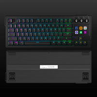 Keyboard untuk Desainer - 6 Tombol Makro LCD, Gasket Mount, 3 Knob, RGB Backlit - Keyboard OEM Berkabel untuk Pekerjaan Kreatif