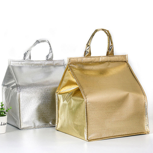 Sac isotherme SH en aluminium avec poignée, couleur argent/or, fermeture auto-agrippante, 7 pouces, capacité 10-50L - Product Image 1