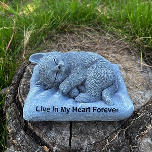 Statue <span class=keywords><strong>de</strong></span> chat en résine, ornement commémoratif pour animaux <span class=keywords><strong>de</strong></span> compagnie, pour la décoration du jardin - Product Image 2