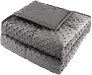 Couverture de thérapie lestée de haute qualité en minky à pois, 12 lb, avec housse amovible, personnalisable en usine - Product Image 2