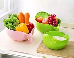 Panier égouttoir en plastique PP pour la cuisine, idéal pour laver le riz, les fruits et les légumes - Vente en gros - Product Image 2