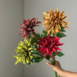 Fleurs artificielles de <span class=keywords><strong>dahlia</strong></span> blanches et roses à tige unique, grande tête, toucher réaliste, pour la décoration de mariage et de la maison - Product Image 1