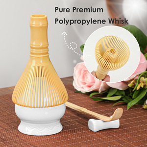 Juego de Té Matcha Japonés de 4 Piezas con Tazón de Polipropileno Grabado con Diseño de Mariposa, Batidor de PP para Ceremonia del Té, Café y Té - Product Image 3