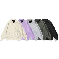 Blouson Bomber Noir, Bordures Côtelées & Poches Obliques, Manches Raglan, Veste Zippée Minimaliste Style Universitaire – Vente en Gros