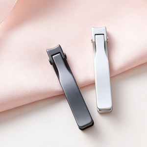 Stainless steel <b>sandblasted</b> blackened nail clippers, large size, wide opening, unisex single nail clipper. - Product Image 1