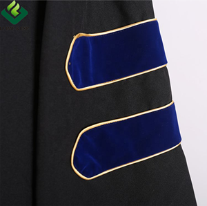 Abito di dottorato all'ingrosso Tam nero rifinitura con Piping oro abito di laurea Deluxe abito di dottorato uniforme vestito Phd - Product Image 2