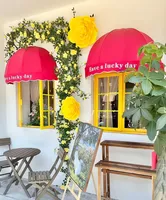 Auvents d'extérieur de style français, auvents trapézoïdaux décoratifs pour cafés, auvents pliants français