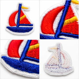 Patchs en chenille brodés personnalisés, motifs voilier, canard souriant, abeille, à thermocoller sur les chapeaux et les sacs - Product Image 4