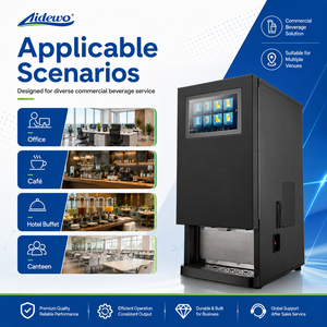 YLT4-63 Commercial <b>Hot</b> <b>Cold</b> Coffee Maker LED Display Smart Touch Control Adjustable Flavor-4 Powder Tanks 10 Cups/Mins YLT4-63 C - Product Image 3