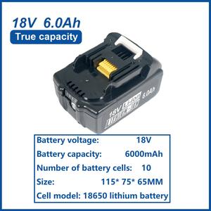 Para paquetes de baterías de litio <span class=keywords><strong>Makita</strong></span> de 18 V BL1860B, paquete de baterías recargables de 6.0 Ah, compatible con <span class=keywords><strong>Makita</strong></span> BL1850 BL1840 BL1830 - Product Image 4